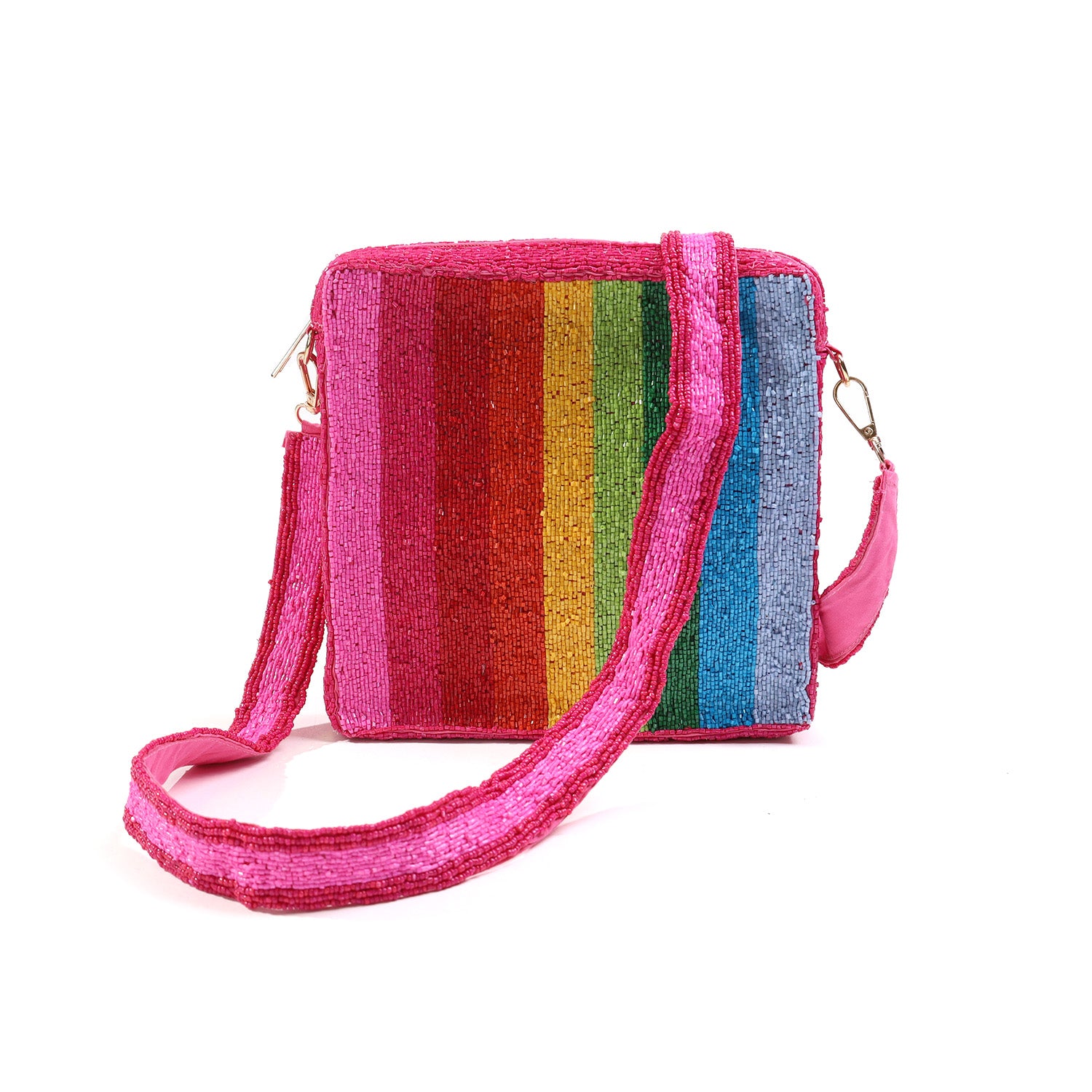 Rainbow Beaded Strap, Handbag Strap, Pride Beaded Strap, Crossbody