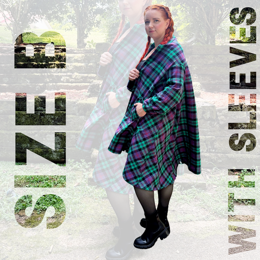 Size B With Sleeves Fall Flannel Cape Vests 2024